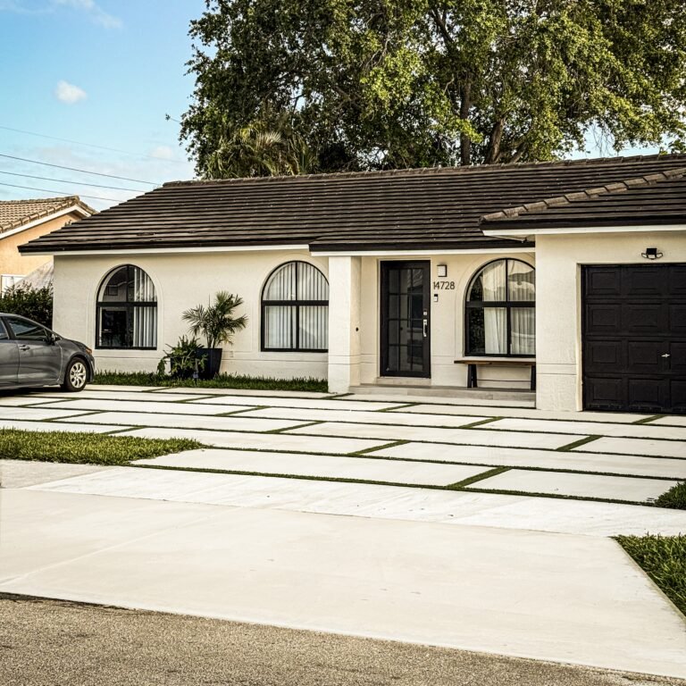 New driveway layout and finish