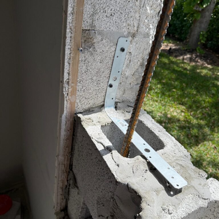 Structural reinforcement at block wall opening