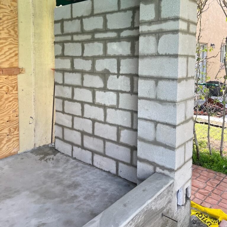 CMU wall construction