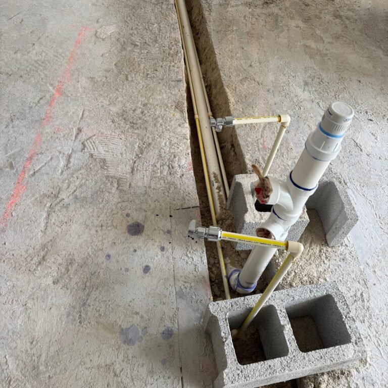 Underground plumbing rough-in