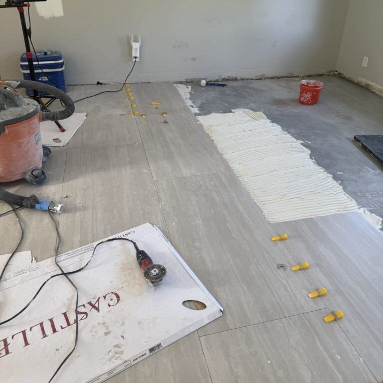 Floor tile installation