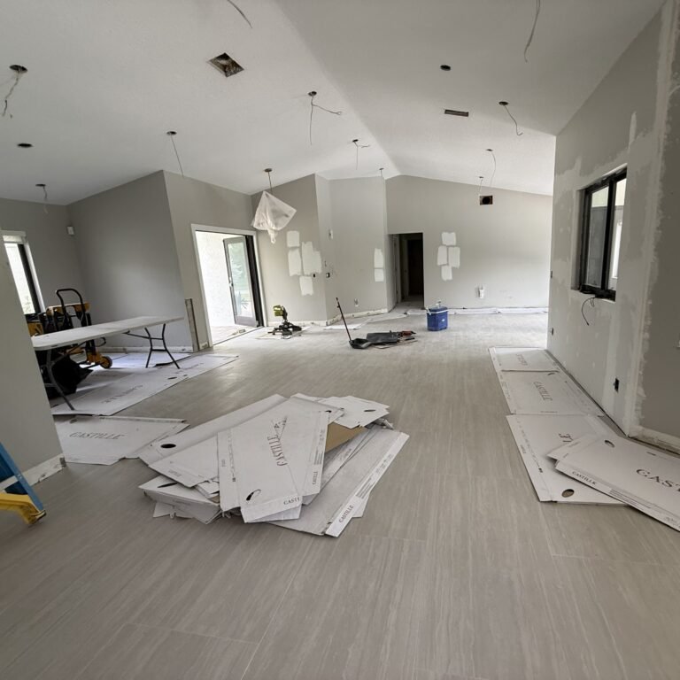 Floor tile installation