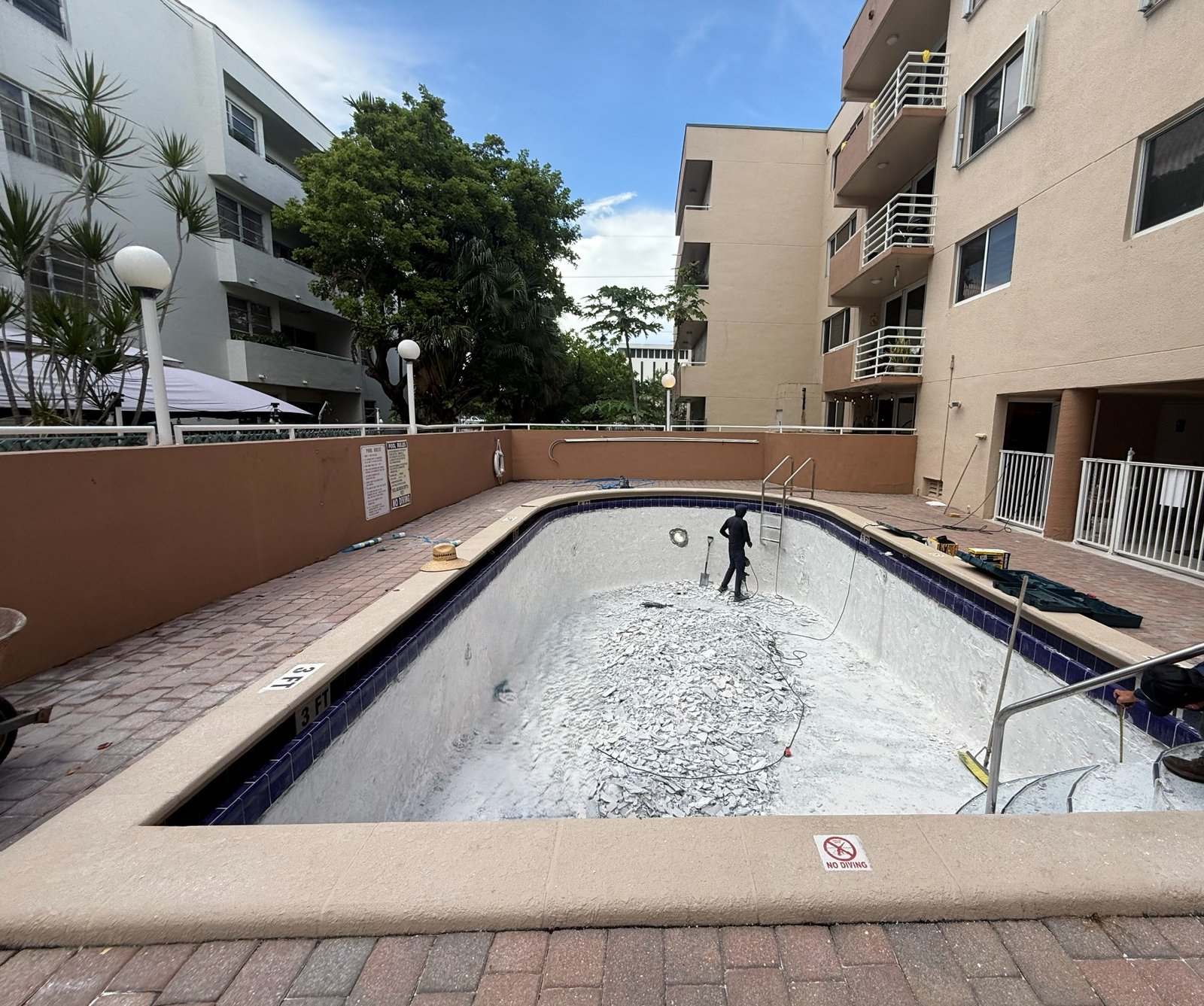 Pool renovation in progress